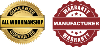 All Workmanship Guarantee and Manufacturer Warranty Badge